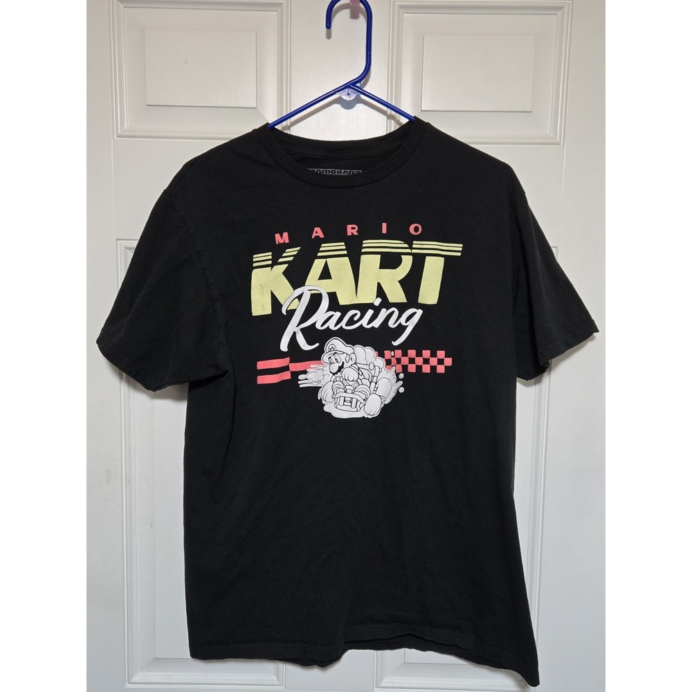 Mario Kart Racing Shirt Mens Size Large‎ Nintendo Gaming Black Graphic Tee
